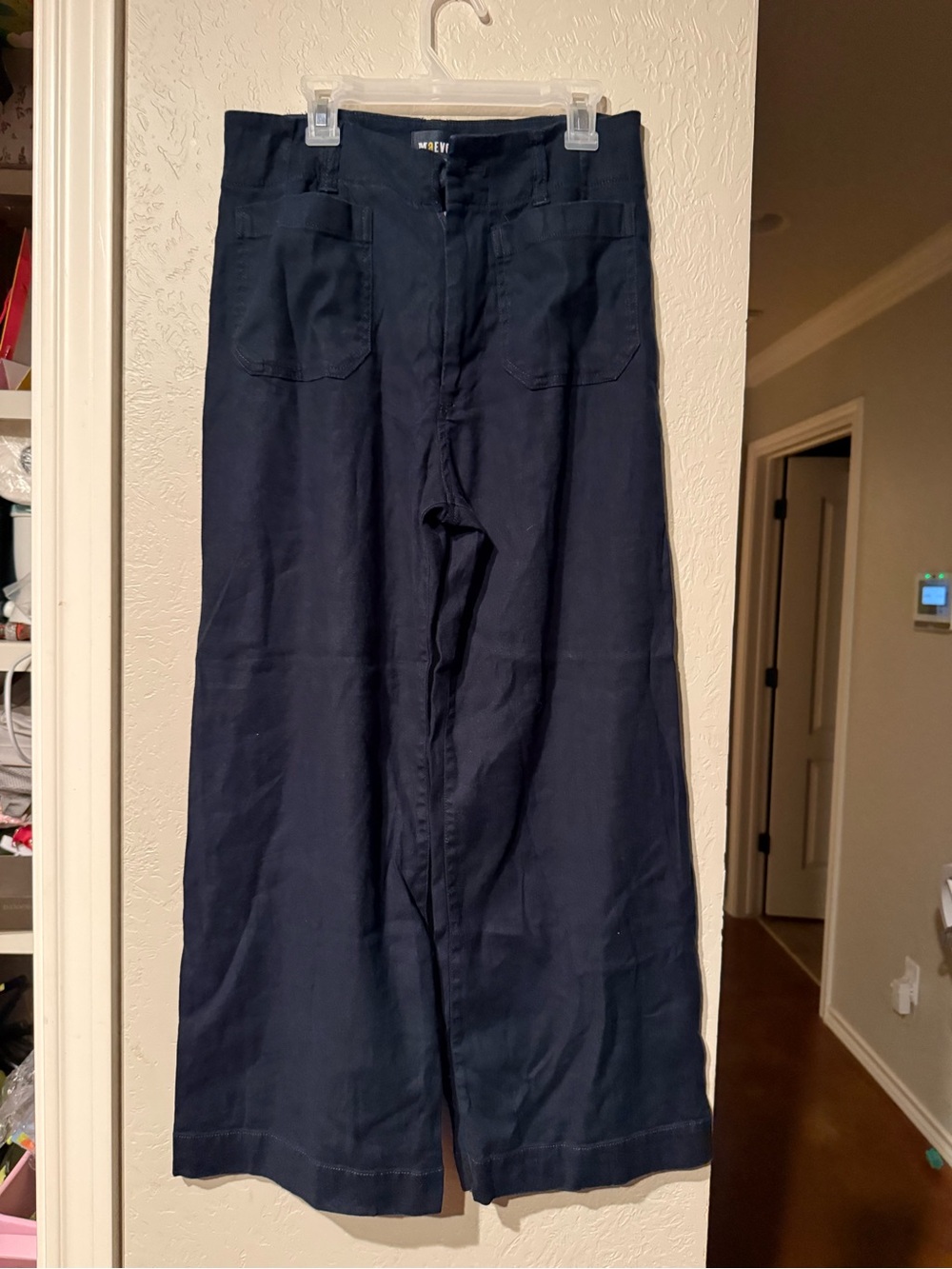 Anthropologie Maeve women’s size 4 navy Wide-Leg Cropped Pants Classic Trousers - Picture 2 of 4